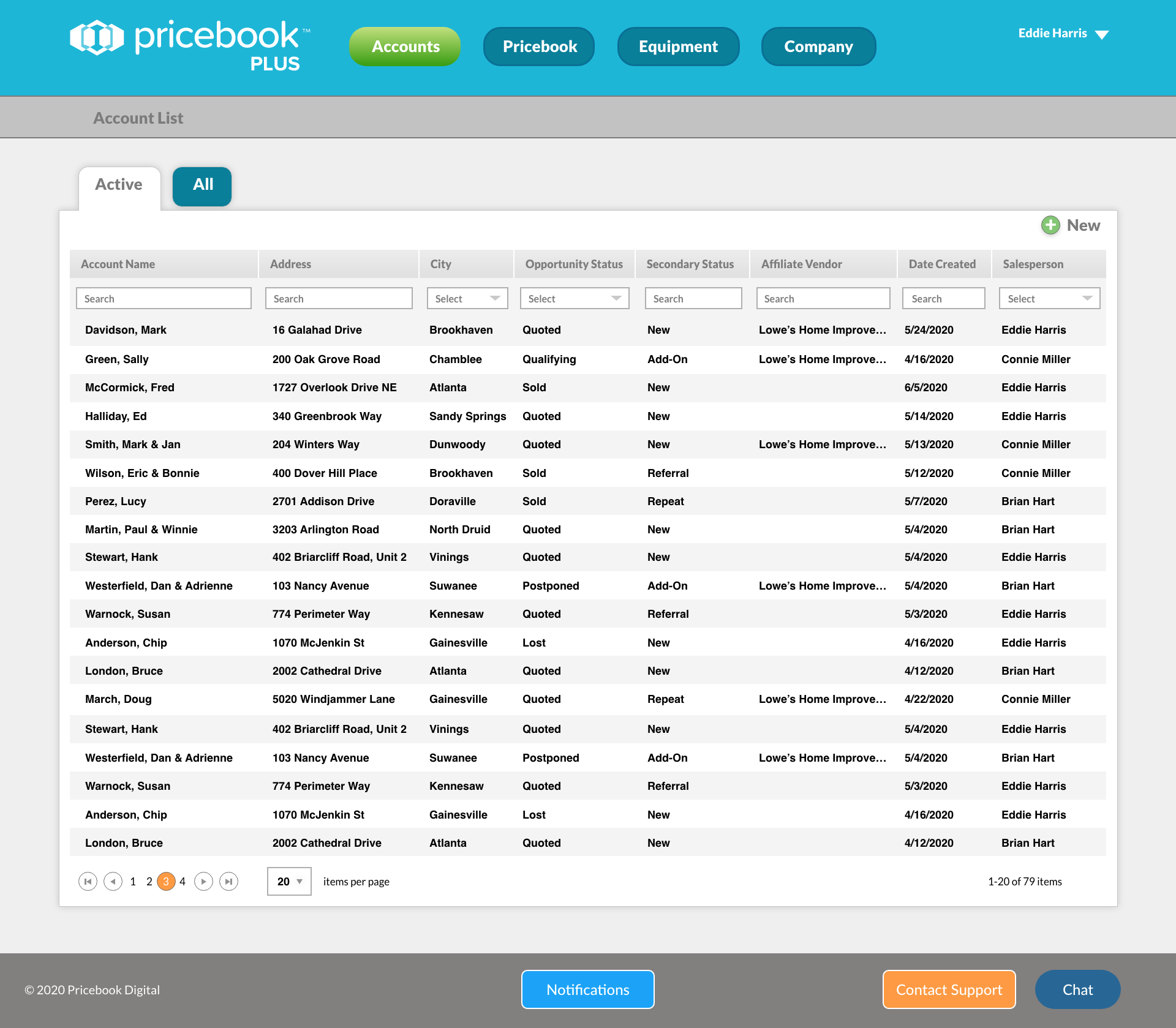 View Your Account List