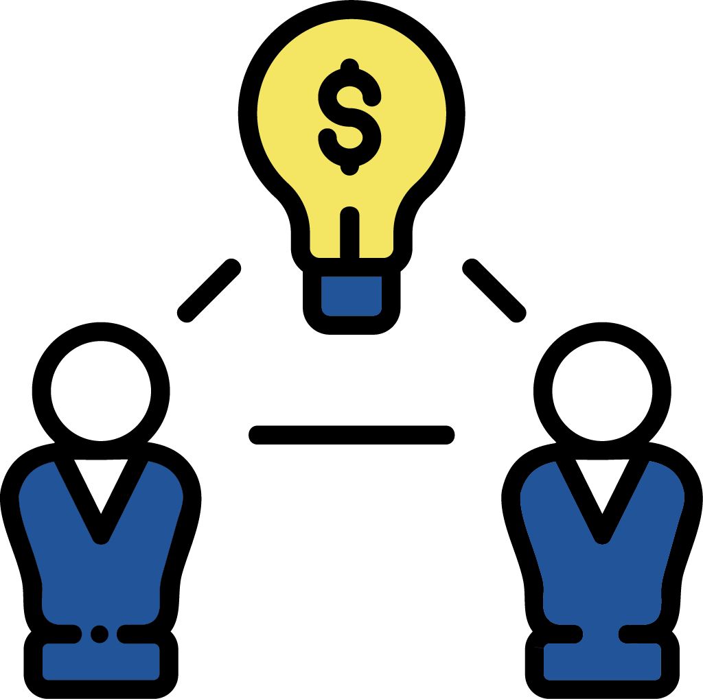 two people and lightbulb